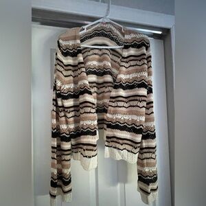NWT NO BOUNDARIES CROCHET CARDIGAN WITH BELL SLEEVES